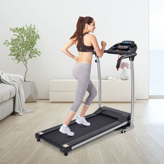 Tapis de Course lectrique Pliable avec cran et Moniteur de Frquence Cardiaque avec Vitesse de 1 10 km/h et 12 Programmes Noir -