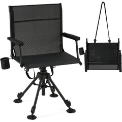 AECOJOY Lightweight Hunting Chair Without Cushion, Foldable & Rotating, Quiet Design for Deer Blind