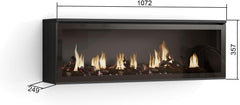SKRAUT HOME | Cheminée électrique LED | Effet Flamme | 107x38x25cm | Salon - Salle à Manger | Décorative | Style Moderne | Noirs