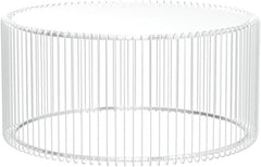 Kare Design Tables basses Wire, argenté/miroir, rond, acier, verre, table basse salon lot de 2, meuble, table de salon, chambre, Ø70cm, Ø60cm