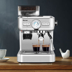 Machine à Café Automatique avec Broyeur à Grains 1350W 30 Niveaux de Poudre de Café Réglables Température Réglable -