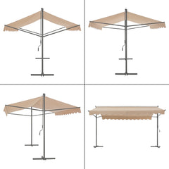 Store banne autoportant à double pente 400 x 300 x 260 cm sable 03_0008295 -