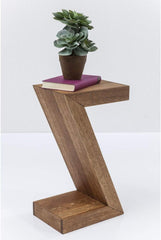 Kare Design Table d'Appoint Z Authentico, Marron, Bois Massif, Table de Salon, Meuble, Deco Intérieur, Décoration Chambre, Salon, Maison, 55x30x20 cm (H/L/P)