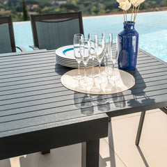 Table de jardin extensible aluminium 12 places (200/320 x 100 cm) Murano Gris anthracite - Action-sport36 -