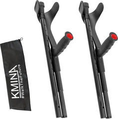 KMINA - Béquilles Pliantes Carbone (x2 Unités), Canne Anglaise, Médicales Adultes, Fibre, Légères - Made in Europe - KMINA PRO