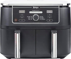 Foodi FlexDrawer Air Fryer,Dual Zone Avec Sparateur Amovible,Grand Tiroir de 10,4 L,7-en-1,Double Zone,Sans Huile,Pices Antiadhsives Compatibles Au Lave-Vaisselle,Noir AF500EU