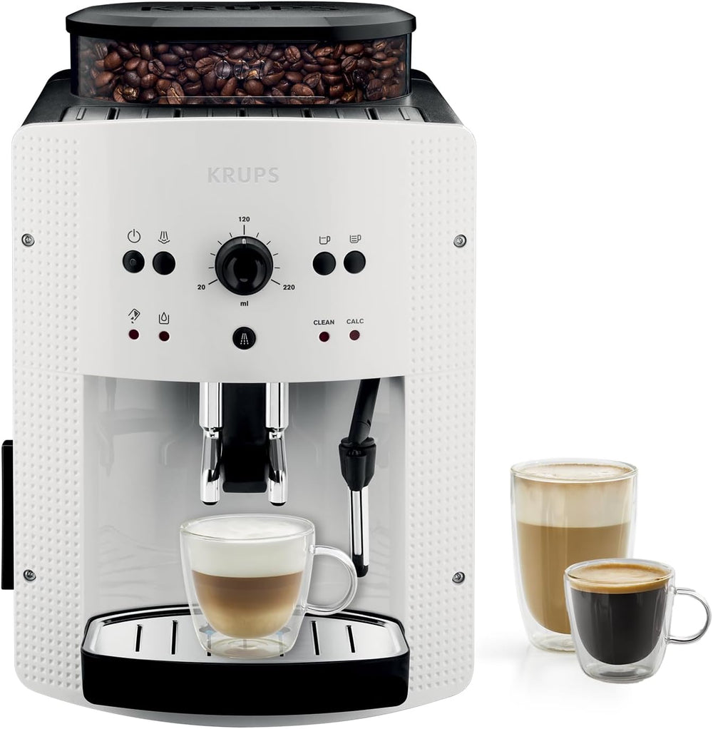 Machine caf grain,1,7 L,2 tasses en simultan,Nettoyage automatique,Buse vapeur pour Cappuccino,Cafetire espresso,Essential noire YY8125FD,Noir -