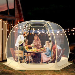 Tente Bulle Ouverture Instantane pour 6 10 Personnes Tente D么me d'Extrieur 328 x 328 cm Rsistante Aux Intempries Transparent -