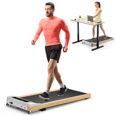 Tapis de Course Électrique 1,3-6KM/H Moteur 2,25HP à Roulettes Charge 120 kg avec Télécommande Écran LED 15 Programmes Gris -