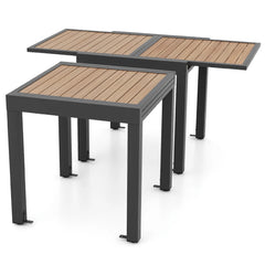 Table de jardin extensible en aluminium ajustable de 80 à 160 cm table à manger extérieure rectangulaire pour 4-6 personnes naturel 20_0009421 -