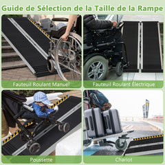 Rampe D檃ccs en Aluminium avec Plaque de Transition pour Maison 122L -