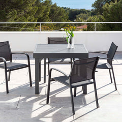 Table de jardin extensible en aluminium 8 places (90/180 x 90 cm) Murano Gris anthracite - Action-sport36 -