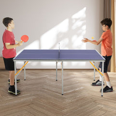 Table de Ping-Pong Pliable Peu Encombrante avec Filet Tennis de Table avec 2 Raquettes 3 Balle Pieds Rglables 180 x 90 x 76 cm -