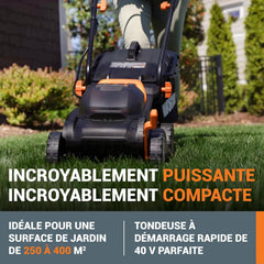 Pack Pro+ Tondeuse à Gazon 40V 460m² + Coupe-Bordures 20V + 2 Batteries 4Ah et 1 Batterie 2Ah + Chargeur Double et Chargeur Simple (Idéal pour l'Entretien du Jardin)