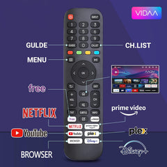 RCA VRS32HQ1 Smart TV 32 Pouces (80 cm) WiFi VIDAA Connectée Téléviseurs sans Bord avec Triple Tuner(DVB-C/S2/-T2) Molotov Netflix Prime Video + Youtube - 2024