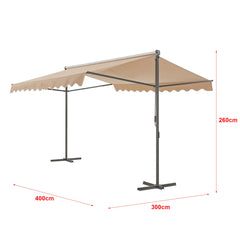 Store banne autoportant double pente 400 x 300 x 260 cm sable 03_0008295 -