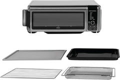Ninja Foodi Four Multifonctions 8-en-1, Mini four portable, surfaces de travail, four multifonctions avec 8 fonctions de cuisson ; Air Fry, Rôtir, Griller, Cuire et plus encore. Argent/Noir SP101EU