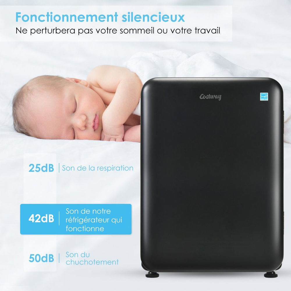 Mini Frigo 68L 220-240V Étagères Amovibles et Porte Réversible Température 0 °C - 10 °C pour Maison Chambre Bureau -