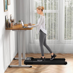Tapis de Course Mince Tapis de Jogging avec Capacit de 120 Kg Tlcommande et cran Led Inclinable  Roulettes Tapis de Course  Glisser Gris/Noir/Rose -