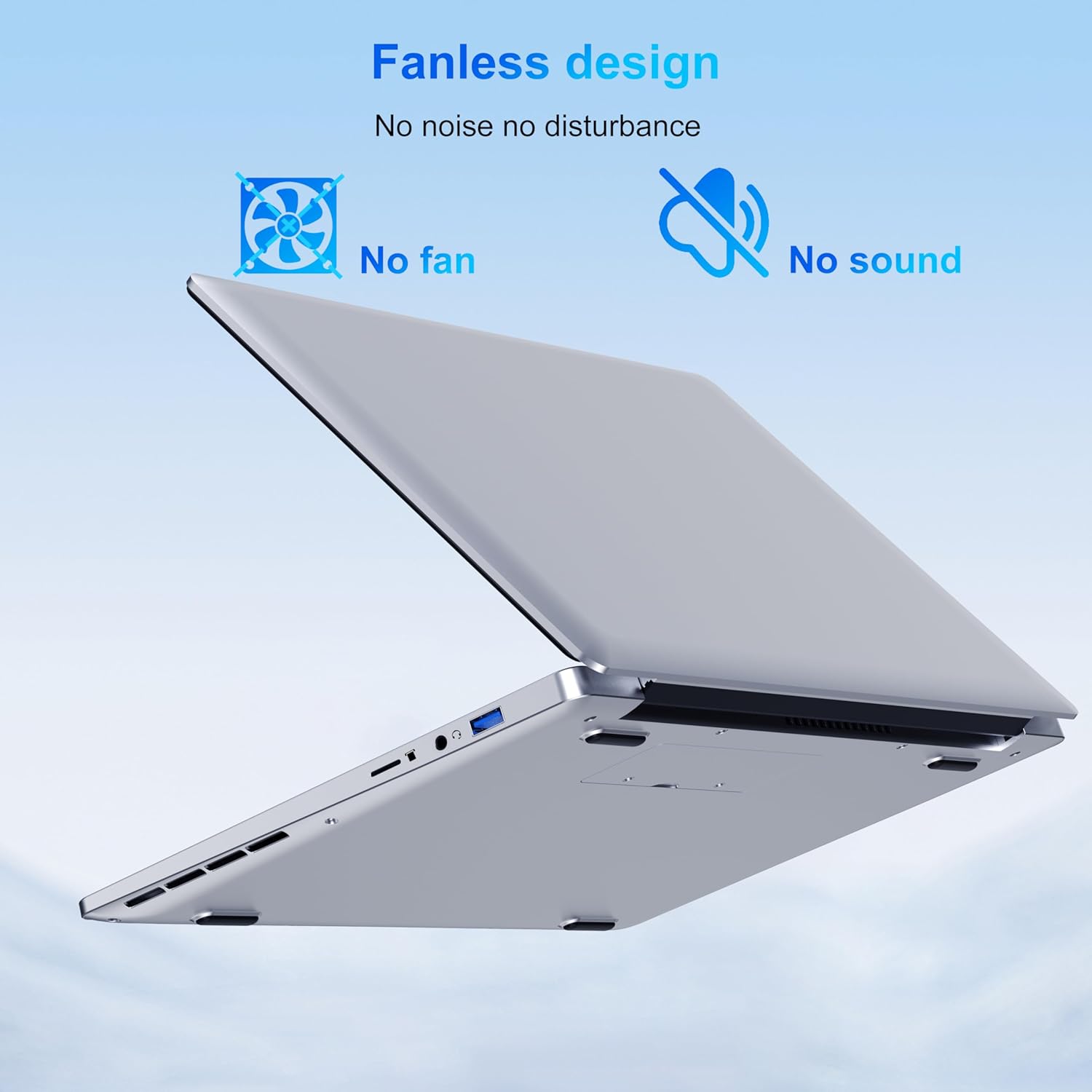 Ordinateur Portable 14 1" Pouces laptop 6 Go de RAM 128 Go de SSD N4000 Celeron Dual-Core Wi-Fi Bluetooth 2 4/5 0G 1366 * 768 IPS Design sans Ventilateur Inclus une Souris Clavier à Membrane.