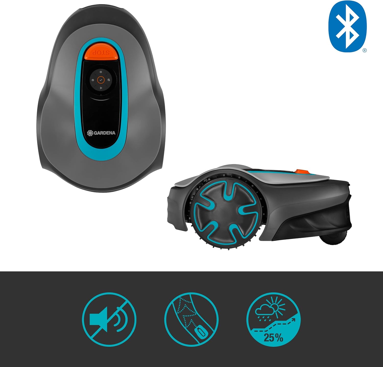 Tondeuse robot SILENO minimo 250 m² : Tondeuse intelligente avec connectivité optimale Programmable avec l'application Bluetooth® ,Version FR/NL (15201-26)