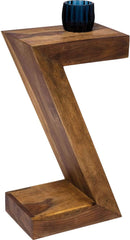 Kare Design Table d'Appoint Z Authentico, Marron, Bois Massif, Table de Salon, Meuble, Deco Intérieur, Décoration Chambre, Salon, Maison, 55x30x20 cm (H/L/P)