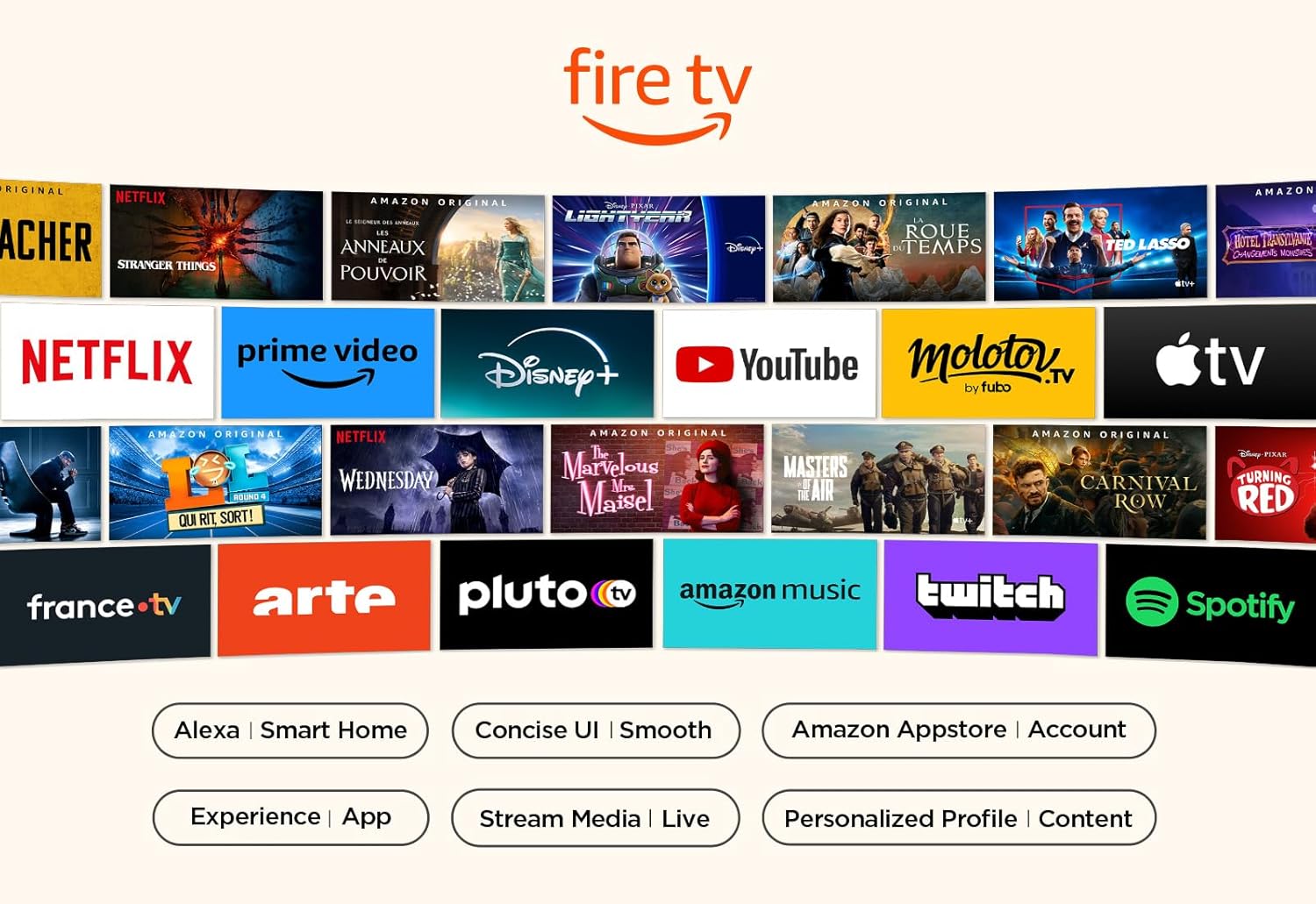 TCL 50PF650 50 Pouces 4K Ultra HD, HDR TV, Smart LED Fire TV (Dolby Vision, Dolby Atmos, DTS, HDR 10, Alexa intégré, Airplay2, Miracast)