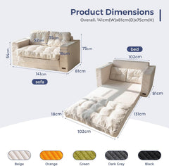 MAXYOYO Canapé-lit Convertible, Matelas Pliable Adulte Convertible Canapé-lit avec 2 Oreillers, Lit d'Appoint Surface de Couchage 101x196CM, Canapé pour Salon, Chambre à Coucher