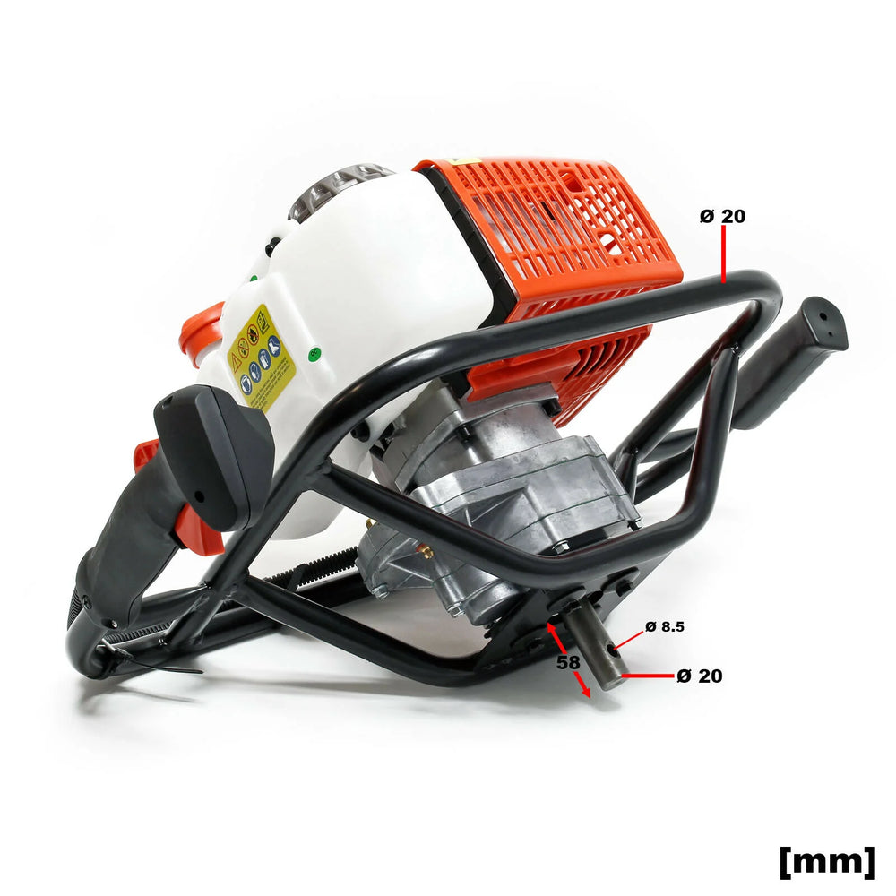 Tarire thermique en set 63,3 ccm 3 cv foret 100 mm 150 mm 200 mm perceuse sol 16_0001568 -