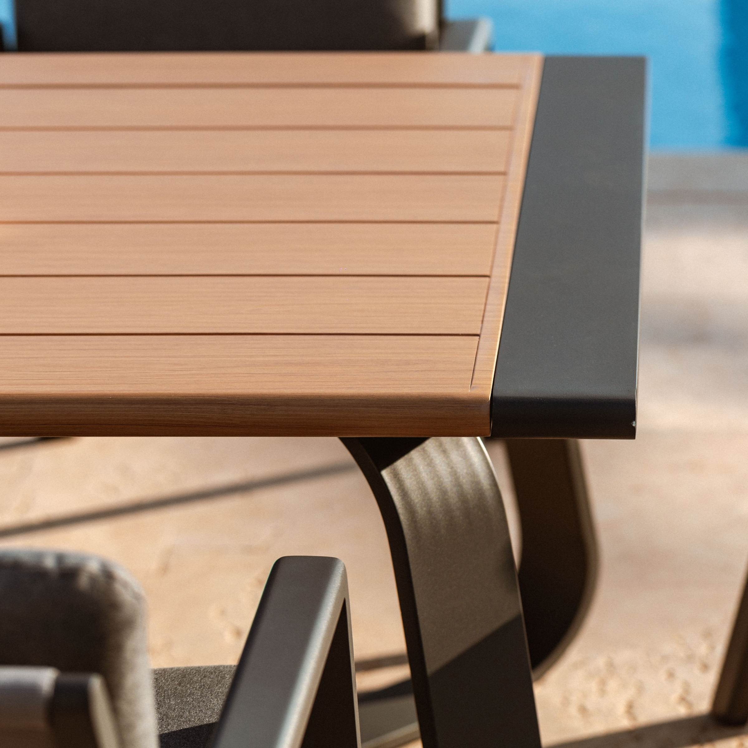 Table de jardin rectangulaire en aluminium 10 places (240 x 100 cm) Long Beach Gris anthracite - Action-sport36 -