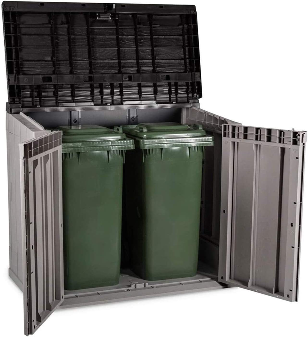 Toomax Stora Way Boîte à Outils d'extérieur en polypropylène recyclé avec Effet Bois (842L,Gris Taupe/Marron)