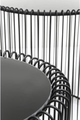 Kare Design Tables d'Appoint Wire, Noir, Rond, Acier, Verre, Diamètre 39 / 27 cm,Table Basse Salon Lot de 2, Table de Salon, Meuble, Deco Intérieur, Decoration Chambre, Maison