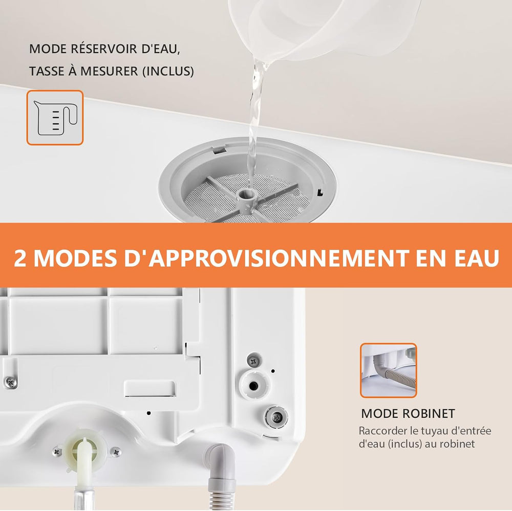 Karlxtom Lave-vaisselle de table, Mini Lave-vaisselle avec Comman destactiles à LED, 45CM, 6 Programmes, Lavage des fruits, Soins Pour Bébés