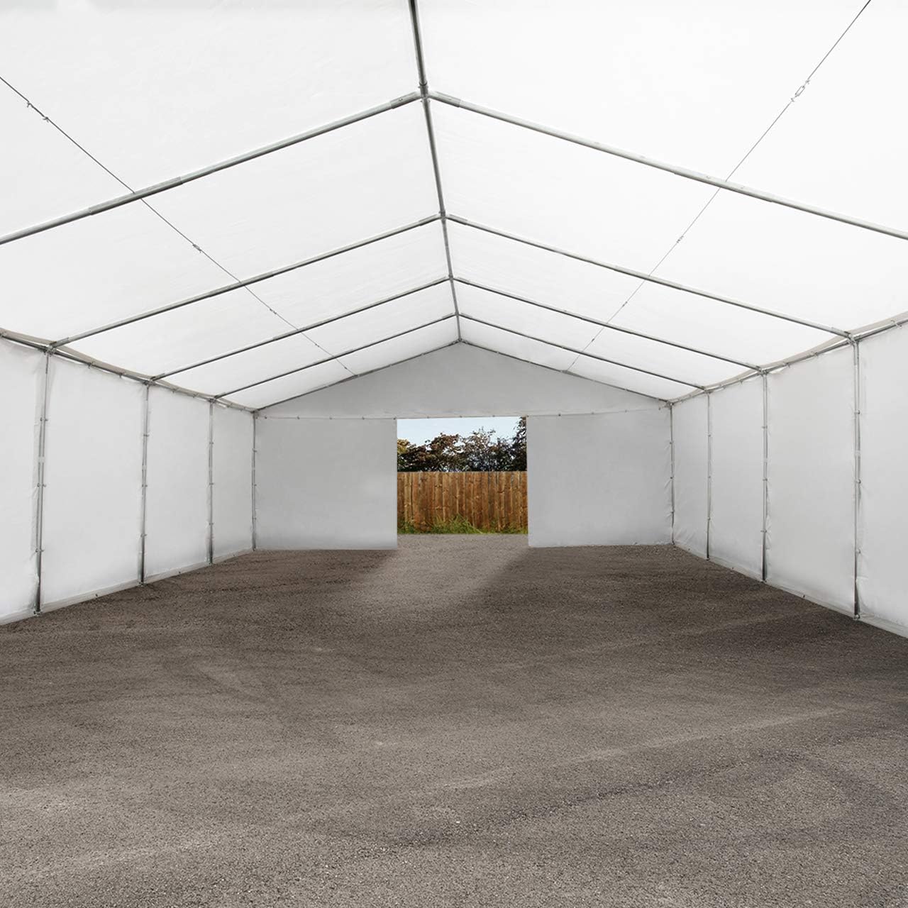 TOOLPORT Tente de Stockage 6x12 m abri bâche PVC 700 N imperméable Blanc