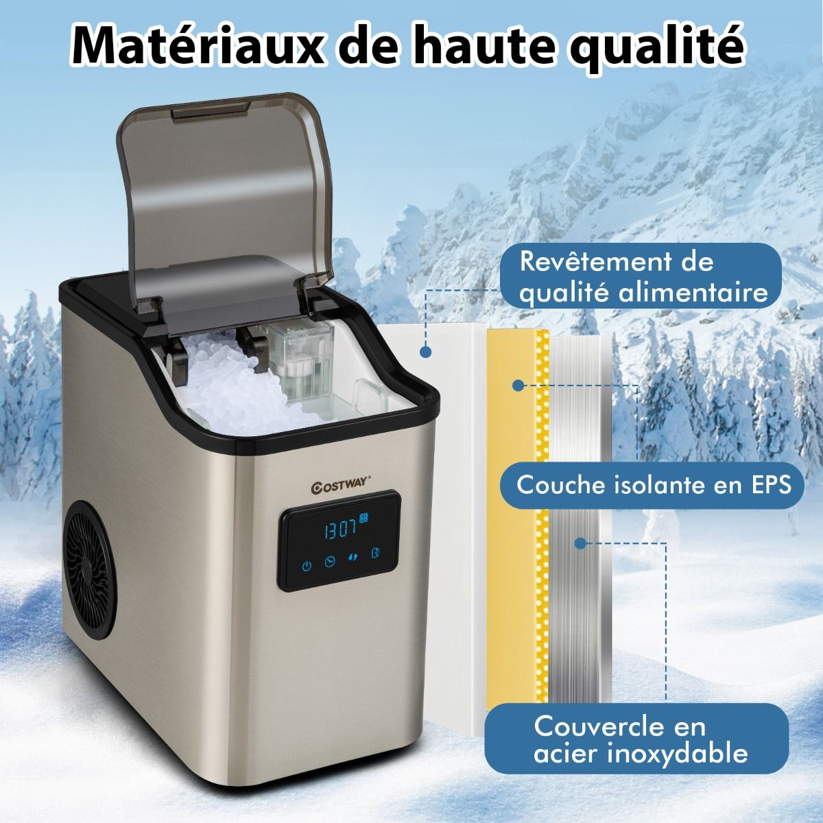 Machine  Glaons 24kg en 24h Panneau de Contr么le Tactile LED -
