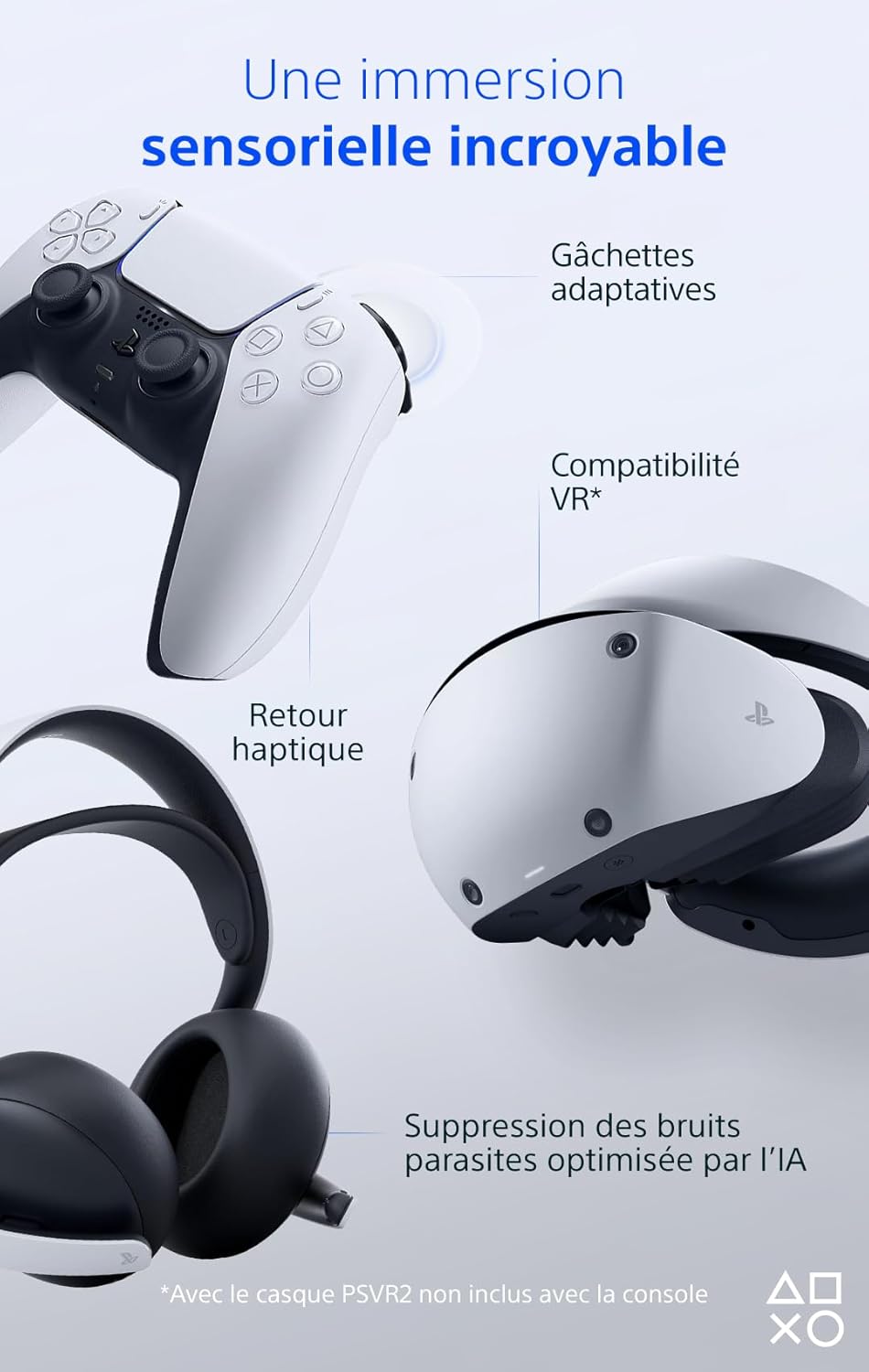 Playstation Sony, 5 Édition Numérique, avec 1 Manette Sans Fil DualSense, Couleur : Blanche