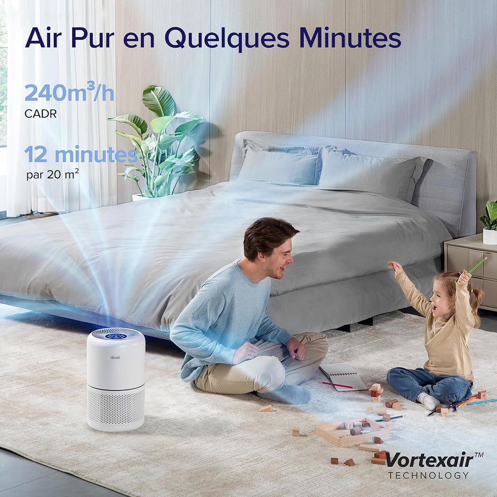 LEVOIT Purificateur d'Air HEPA Intelligent contre Allergie Pollen & Graminée, Purifier jusqu'à 50㎡, Surveille La Qualité de l'Air, Contrôle par App Alexa, 22dB Silencieux, Core 300S