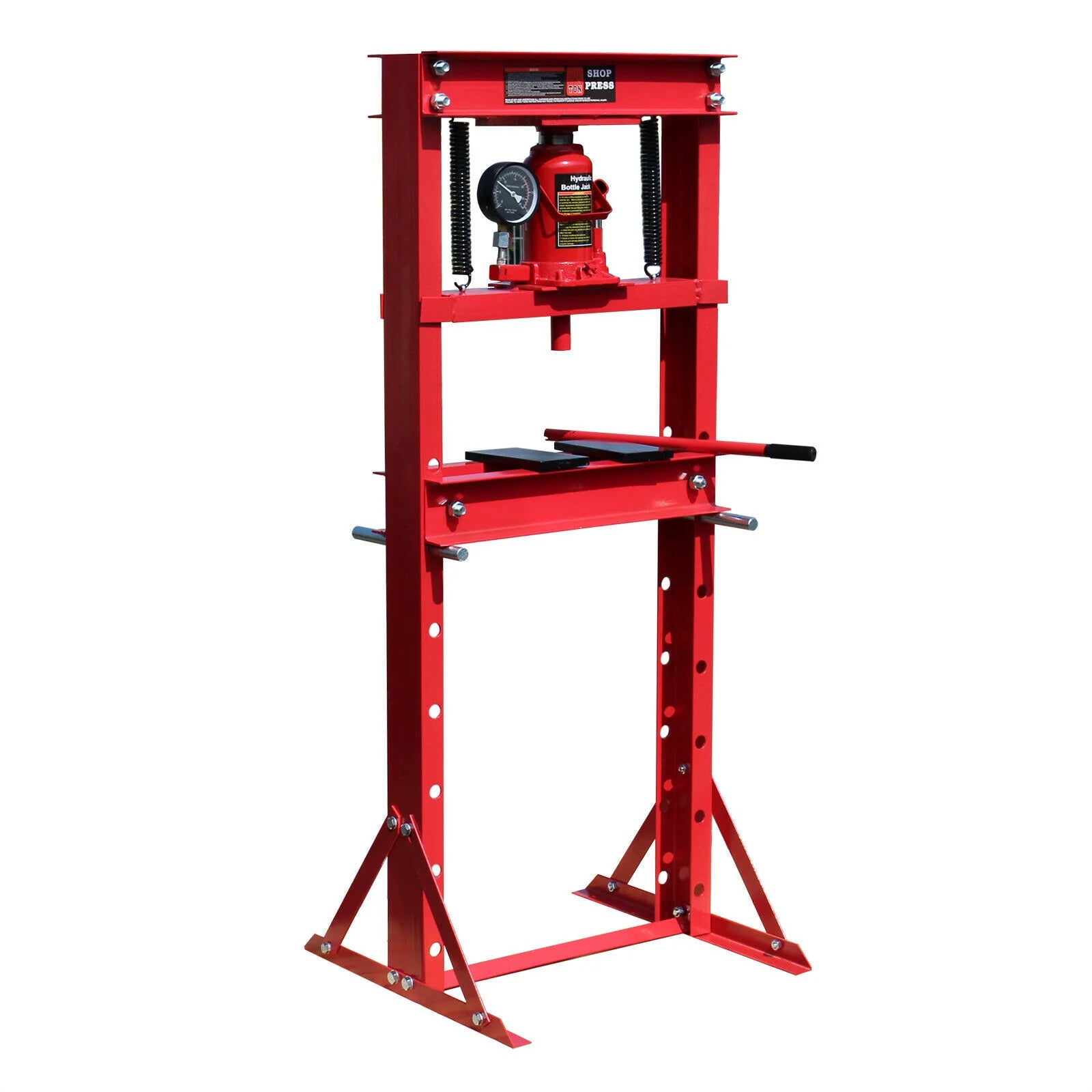 Presse d’atelier hydraulique 12 tonnes manomètre presse indicateur pression pressage rouge 16_0000568 -