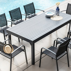 Table de jardin extensible aluminium 12 places (200/320 x 100 cm) Murano Gris anthracite - Action-sport36 -