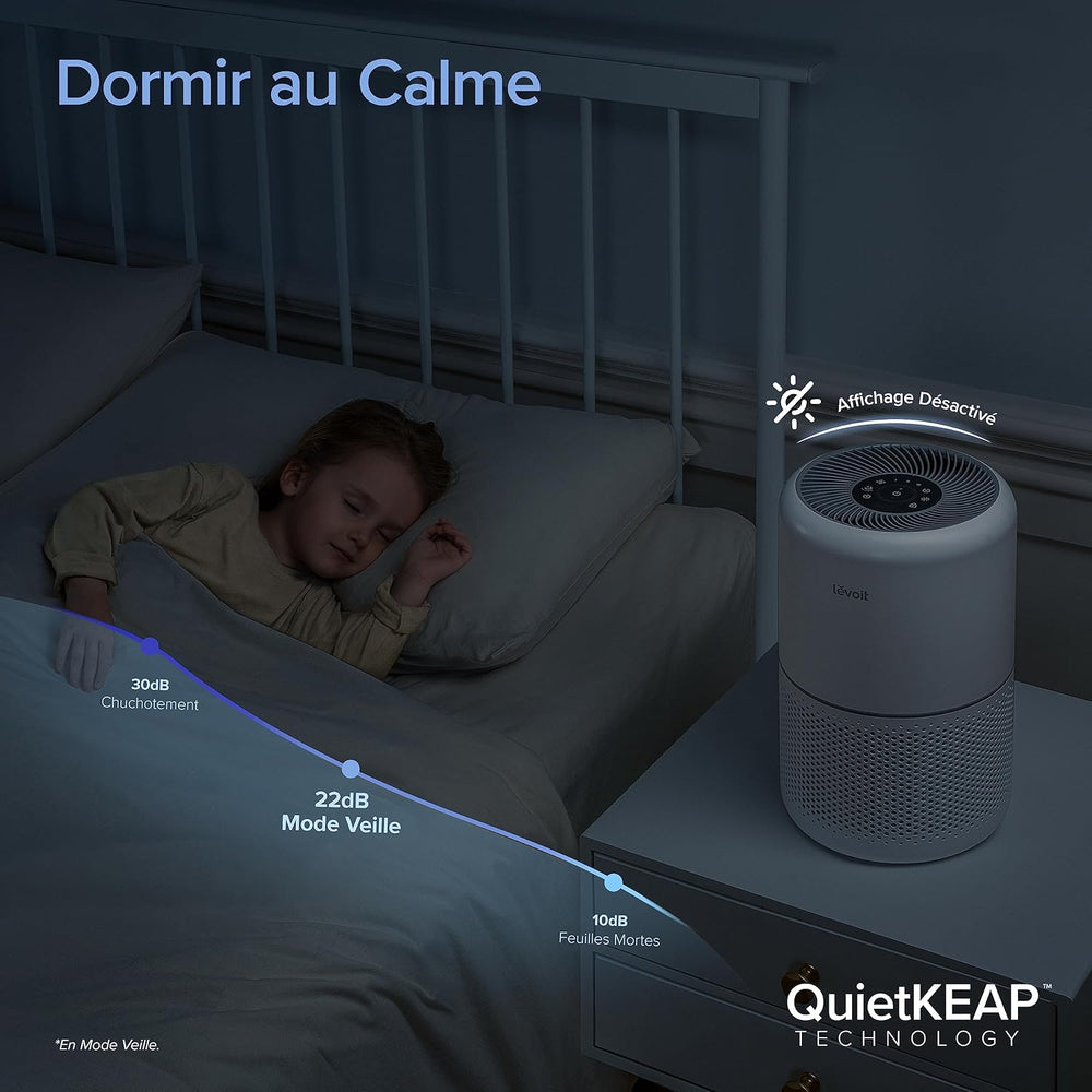 LEVOIT Purificateur d'Air HEPA Intelligent contre Allergie Pollen & Graminée, Purifier jusqu'à 50㎡, Surveille La Qualité de l'Air, Contrôle par App Alexa, 22dB Silencieux, Core 300S