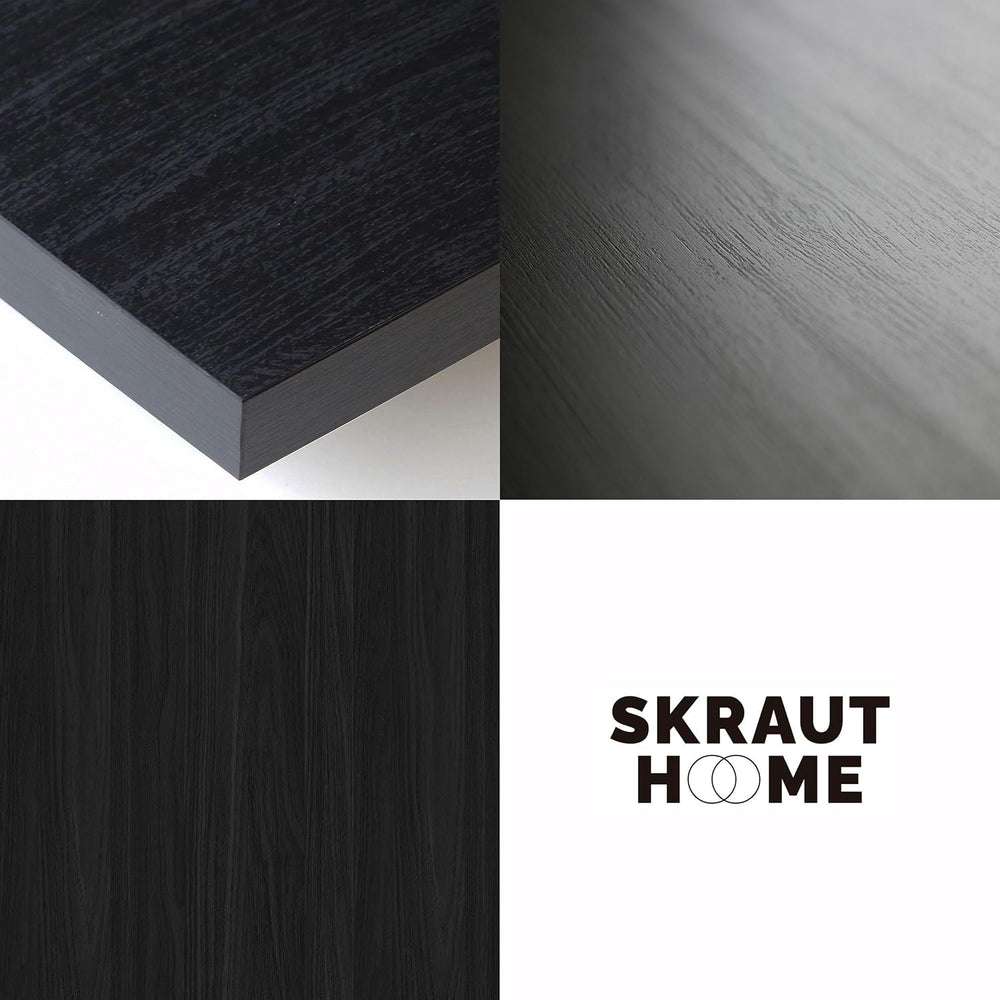SKRAUT HOME | Cheminée électrique LED | Effet Flamme | 107x38x25cm | Salon - Salle à Manger | Décorative | Style Moderne | Noirs