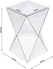 Kare Design Table d'Appoint Luxury Triangle, Miroir, Bois MDF Laqué, Table de Chevet, Table de Nuit, Table de Salon, Meuble, Deco Intérieur, Décoration Chambre, Maison, 54x32x32cm (H/L/P)