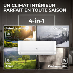 Kältebringer Climatiseur Split - 12000 BTU - 3 5 kW - Avec fonction chauffage WiFi et App - très silencieux & économe en énergie avec support mural - Marque de qualité Allemande