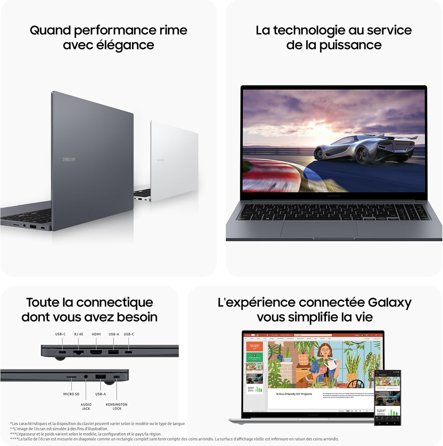 Galaxy Book4 Ordinateur Portable 15.6'' Intel Core i5 8Go RAM 256Go SSD Clavier AZERTY FR Gris Windows 11 Home