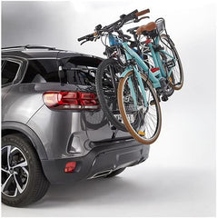 Porte Velo hayon 5 Sangles mottez Shiva 2 elec Acier 2 velos VAE/e Bike (40 kgs Max), Noir