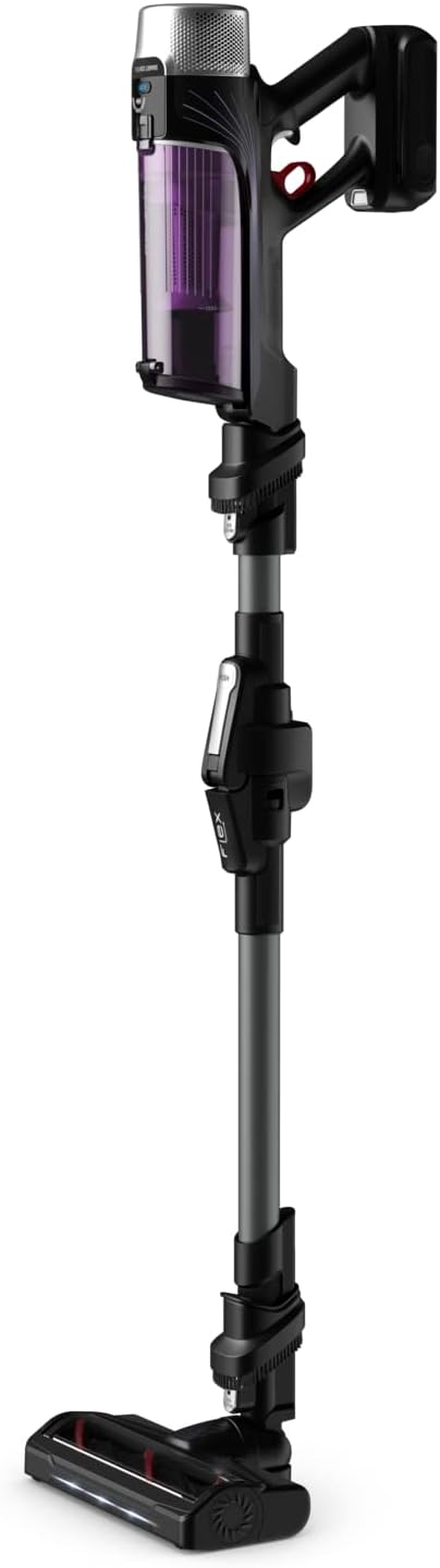 Rowenta X-Force Flex 9.60 Allergie Aspirateur balai sans fil,Filtration Anti-Allergnes,Puissant 100AW,Ultra Lger,Autonomie 45min RH2038WO,Noir / Violet