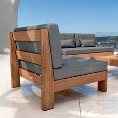 Salon de jardin en bois d'acacia 8 places 5 pcs Borneo Gris anthracite - Action-sport36 -