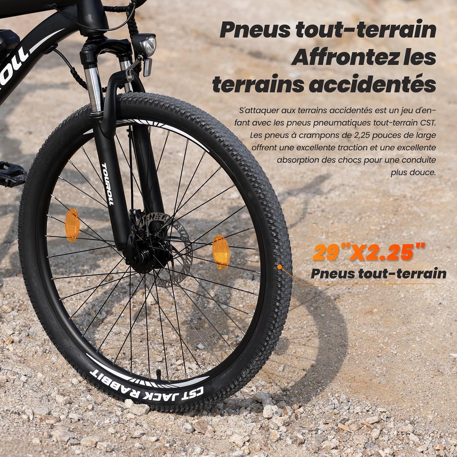 Touroll U1 Vélo Électrique, 26"/29" Vélo Électrique en Montagne pour Adulte, VTT électrique 250 W, Batterie Amovible 13AH, Autonomie 65 km, E-Bike 21 Vitesses