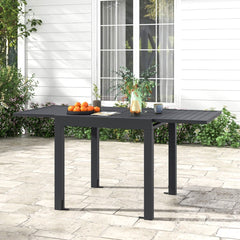 Table de Jardin Extensible en Aluminium Ajustable de 80  160 CM Table  Manger Extrieure Plateau  Lattes pour 4-6 Personnes Gris Fonc -