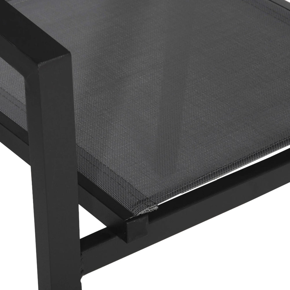 Lot de 8 chaises en aluminium anthracite - textilne gris -